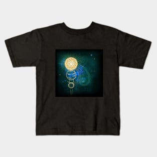 Celestial Sun Star Abstract Kids T-Shirt